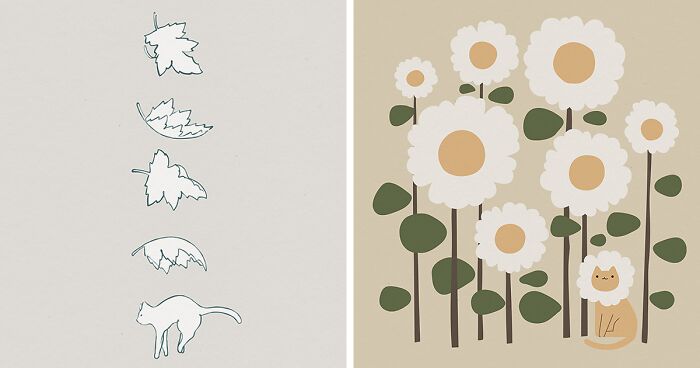 My 26 Minimal Illustrations For Plant And Cat Lovers