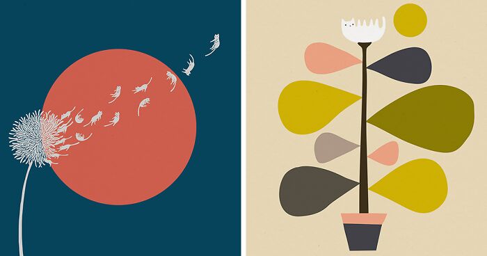 My 26 Minimal Illustrations For Plant And Cat Lovers