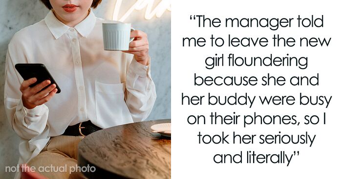 Manager Tells Waitress To Leave The New Girl Alone Or She'll Lose Her Tips While She Just Sits On Their Phones, Regrets It When Things Get Out Of Hand