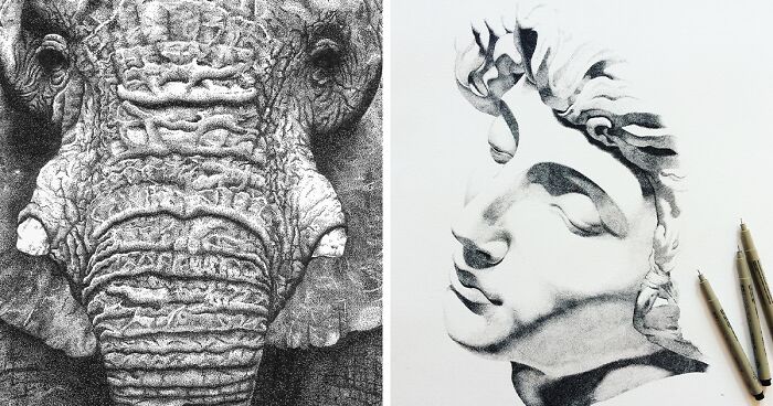 I Create Intricate Drawings Composed Of Millions Of 0.10mm Dots (32 Pics)