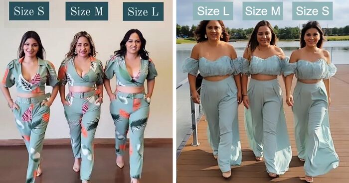 Three Women Try On The Same Exact Outfit To Show How It Looks In Different Sizes (25 Pics)