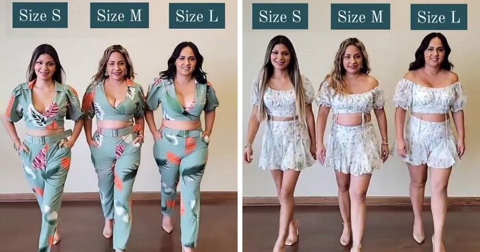 Women Of Three Different Sizes Wear The Same Outfit