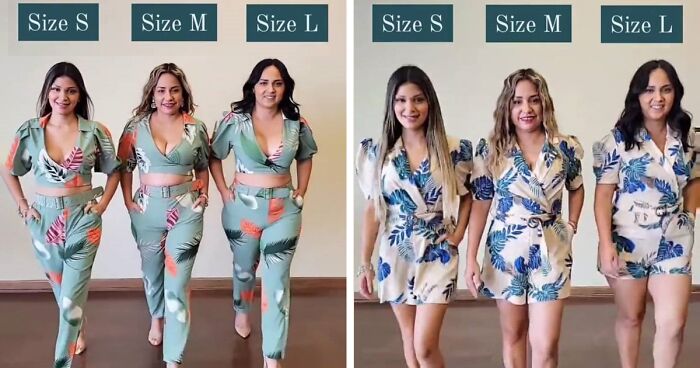 Three Friends Demonstrate How The Same Clothes Look In Sizes S, M And L (25 Pics)