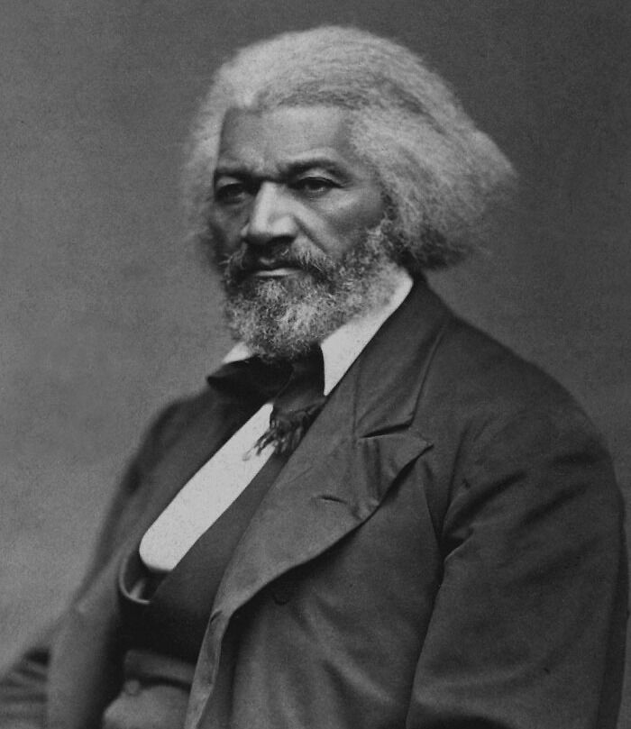 Black and white picture of Frederick Douglass posing