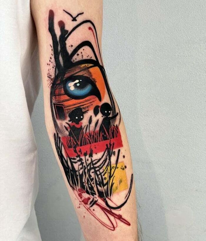 Tattoo uploaded by Roxanne Fontaine • #megandreamtattooo would love to have  an halloween tattoo almost like this one but on my right cab. I want a  graveyard with a creepy victorian house