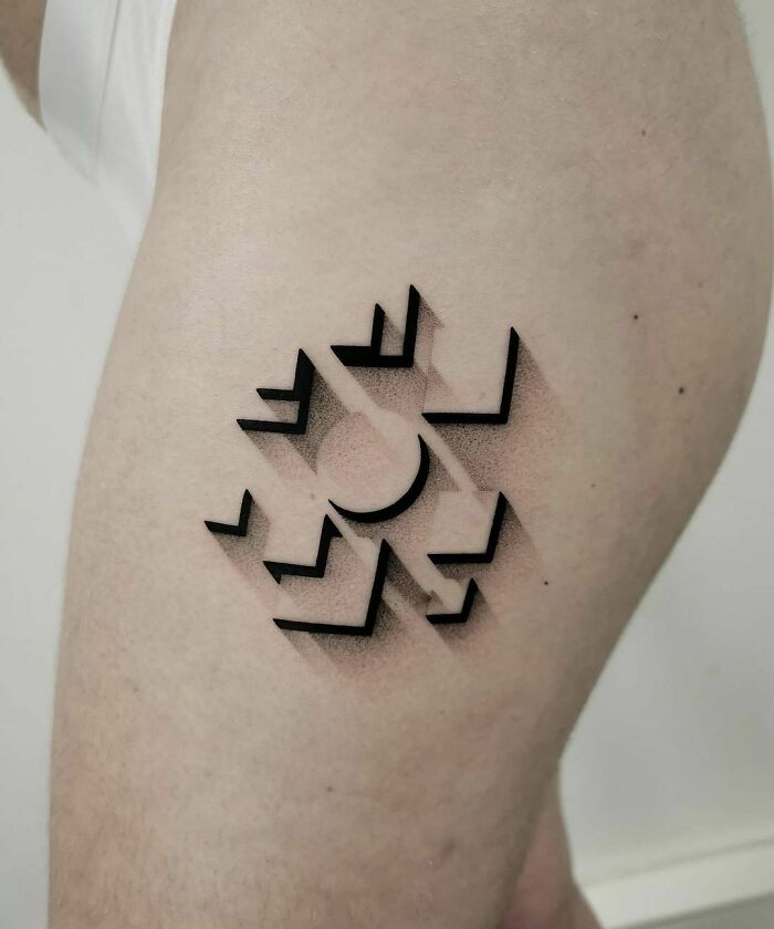  geometric optical illusion  Tatuagem 3d Tatuagem com ilusão de  ótica Tatuagem geometria