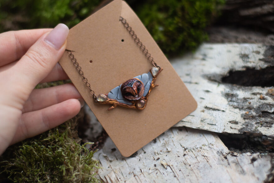 Black Barn Owl Necklace. Yes, Black Owls Exist!