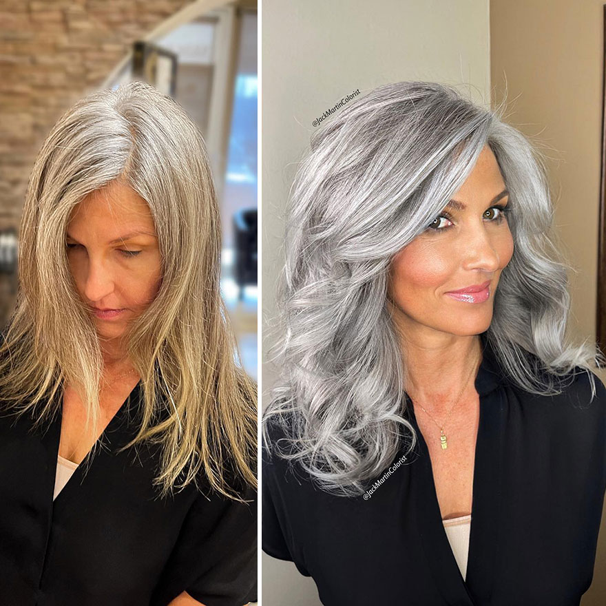 Celebrity Colorist Helps Women To Stop Covering Their Grey Roots And ...