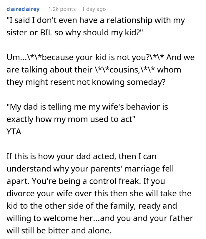 Man Asks If He’s Wrong For Forbidding His Sis To See His 2-Year-Old And Also Asking His Wife To Butt Out Of It