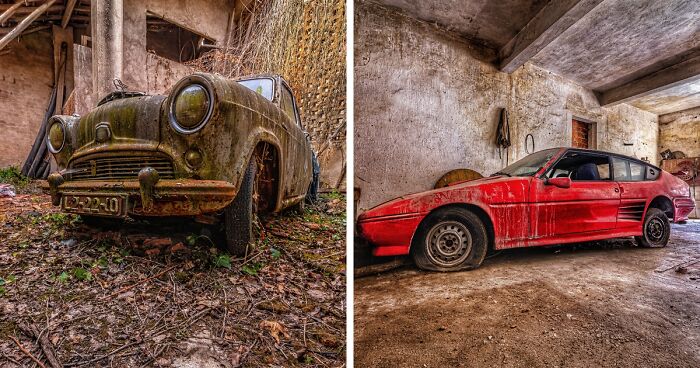 While Exploring An Abandoned Factory In Portugal, We Discovered Dozens Of Vintage Cars (17 Pics)