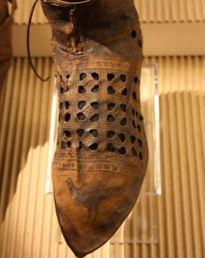 This Shoe With Bird On Front Was Found In Haarlem, Holland And Is Dated Ca. 1300-1350 A.d., Archeological Museum Of Haarlem, Netherlands