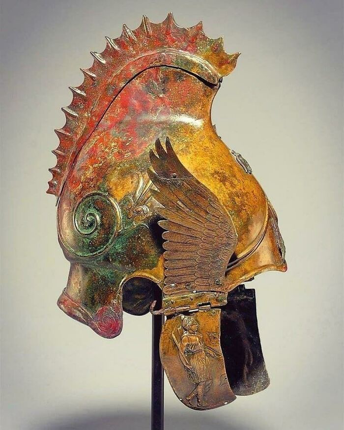 A Brilliantly Preserved Bronze Phrygian Winged Helmet, Dated To The 4th Century Bc. It Recently Sold At Auction For £160,000