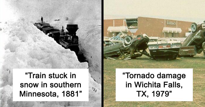 113 Vintage Extreme Weather Pics From The Past Showing How Unpredictable Nature Is, As Shared On This Twitter Account