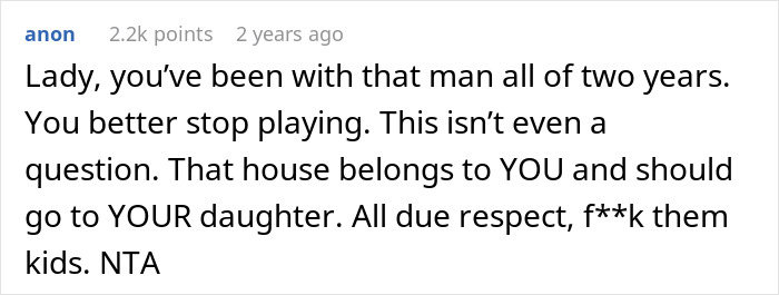 Woman Says It’s ‘Non-Negotiable’ That Her Daughter Inherits Her $1M House, Partner Of 2 Years Disagrees