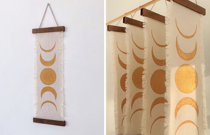 This Is How I Make Wall Hangings With Moon Phases (9 Pics)