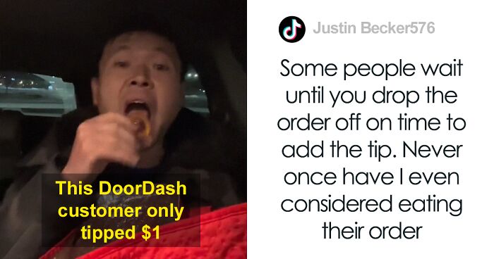 DoorDash Employee Helps Himself To Customer's Food After Being Tipped $1, Receives Mixed Reactions Online