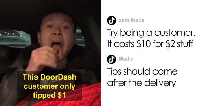 ‘Thank You, $1 Tipper’: DoorDash Driver Films Himself Eating Client’s Food After They Tipped Too Little To Teach Other Clients A Lesson