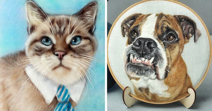 I Capture Lifelike Memories Of Furry Friends With Felted Wool Portraits (40 Pics)