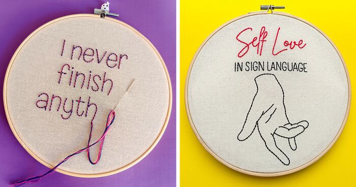 Introducing A Modern Twist To Embroidery: Our 21 Fun Artworks On Hoops (New Pics)