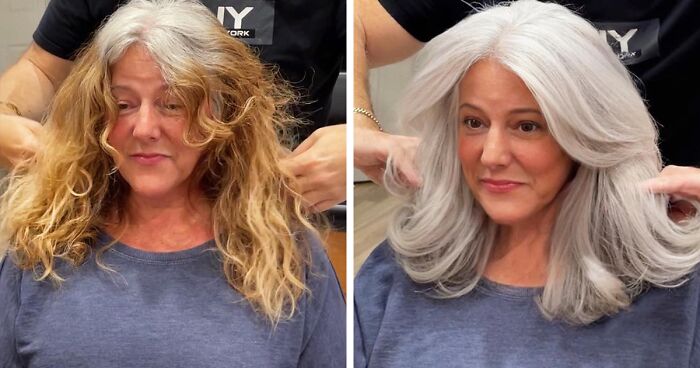 Instead Of Dyeing Grey Roots, This Hairdresser Makes Clients Rock A Full Head Of Silver (57 New Pics)