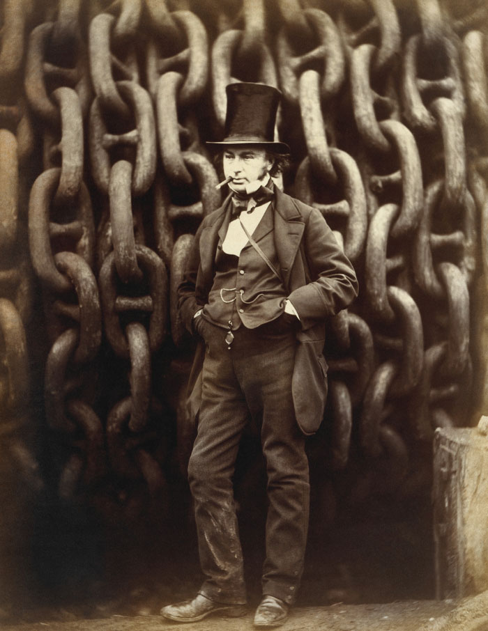 Picture of Isambard Kingdom Brunel posing with cigar