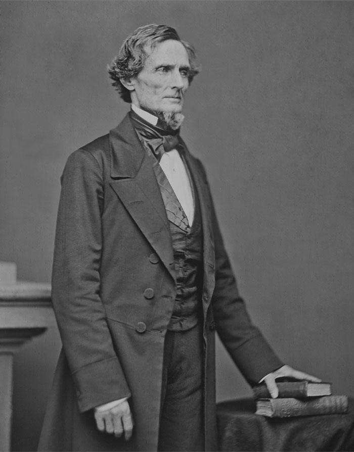 Black and white picture of Jefferson Davis posing