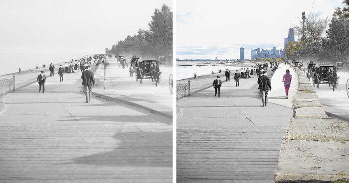 I Combine Old Images With Rephotographed Ones To Create A Mix Of Both, Showing How Much Things Have Changed (50 Pics)