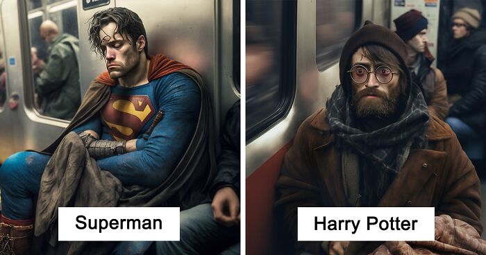 This Artist Reimagined Fictional Characters Partaking In The Mundane Task Of Traveling By Subway (30 Pics)