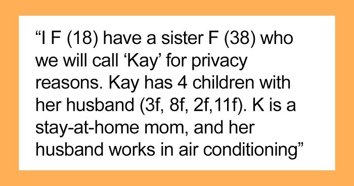 18 Y.O. Asks If She’s Wrong For Not Acting Excited When Her Sister Announced Her Fifth Pregnancy