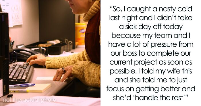 This Man’s Wife Pretends To Be Her Husband At His Work, Avoids Voice Calls So She Won't Be Busted And It’s All Because He's Sick