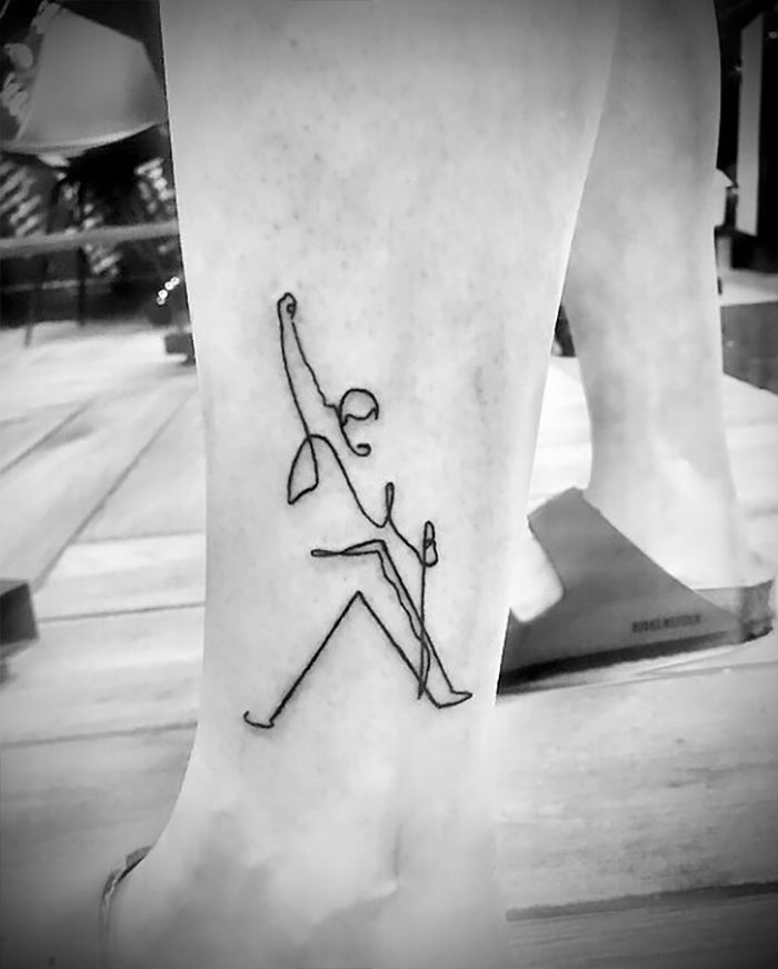 Engraved circus tattoo parlour on Tumblr: Tiny Freddie Mercury tattoo for  A. Thank you! #jointhecircus 🎪🎪🎪 #engraved #circus #circustattoo...