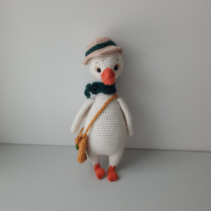 I Crocheted A Goose In Yellow Dungarees