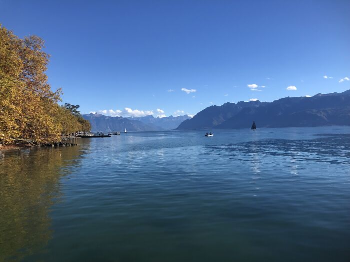 Swiss Lake With Mountains