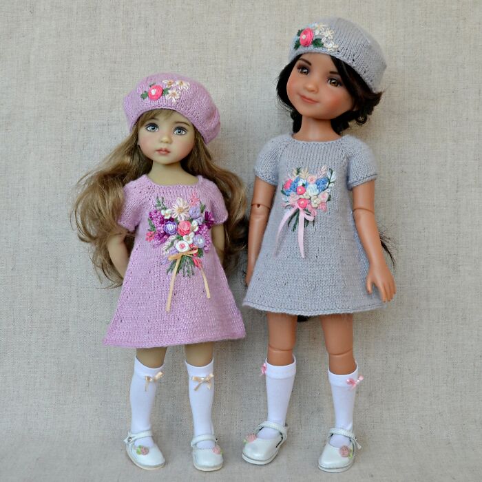 Designer Clothes With Embroidery For Dolls: Little Darling And