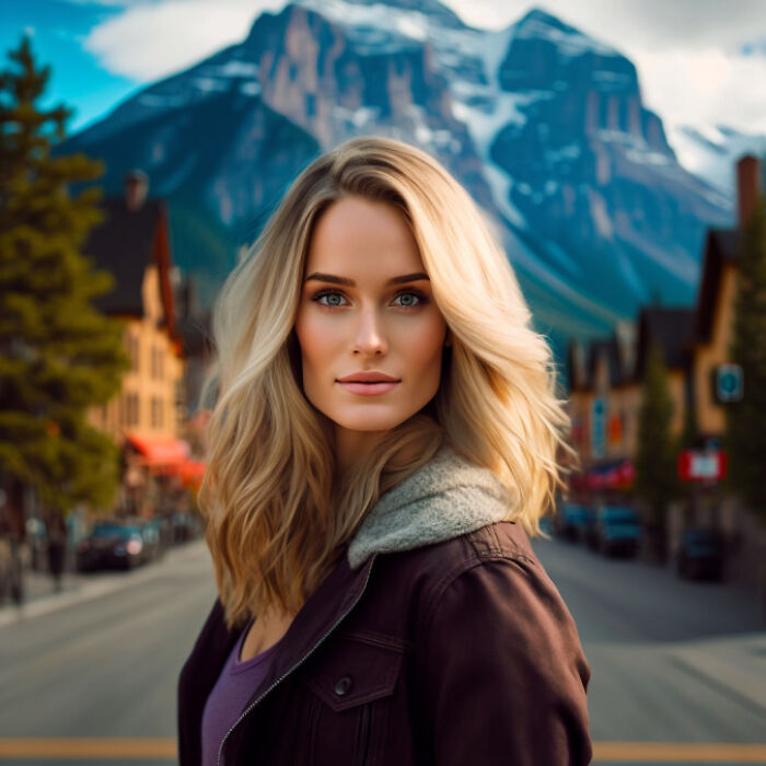 Canadian woman with blond hair 