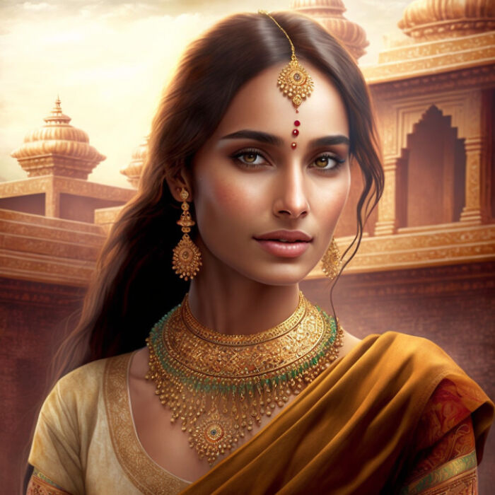 Indian woman wearing bindis