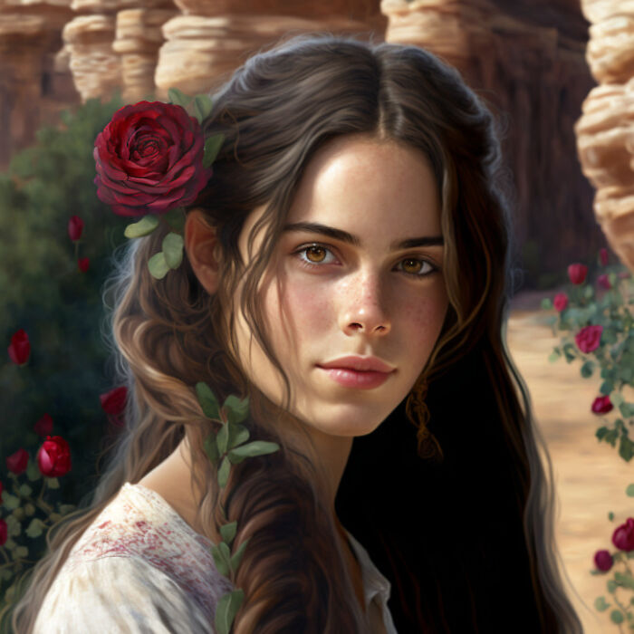 Spanish woman with rose in her hair 