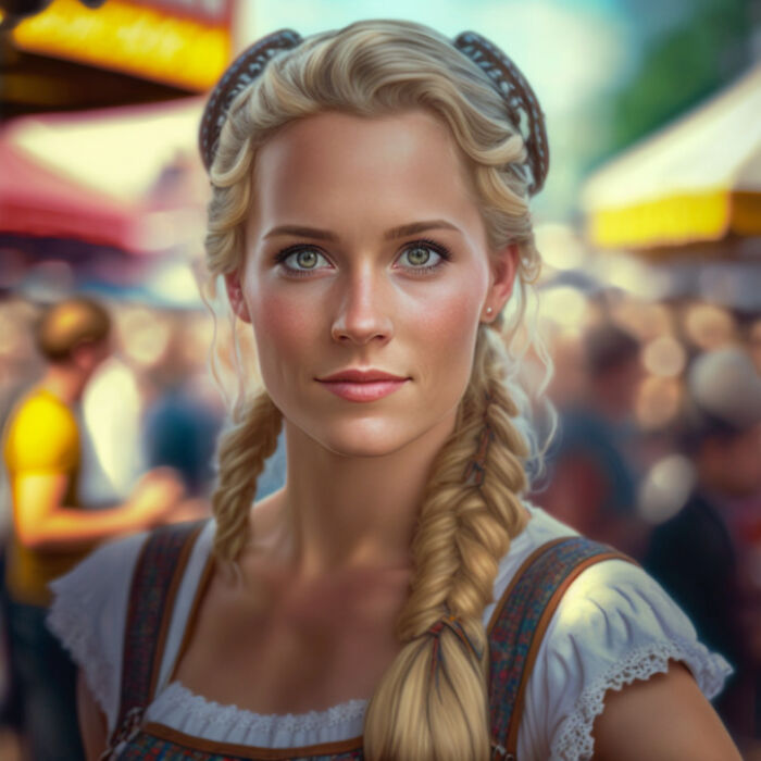 German woman with braids 