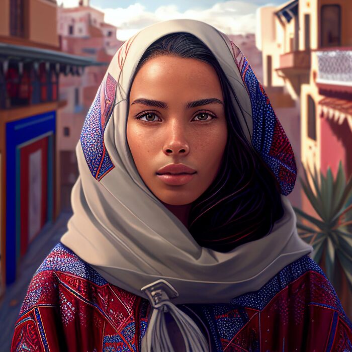 Moroccan woman wearing djellaba