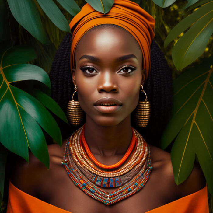 Nigerian woman wearing golden earrings 