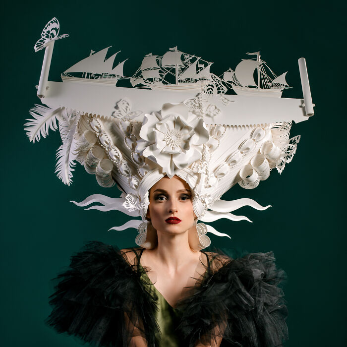 “Mysterious Flying Dutchman”: I Make Baroque-Style Paper Wigs (6 Pics)