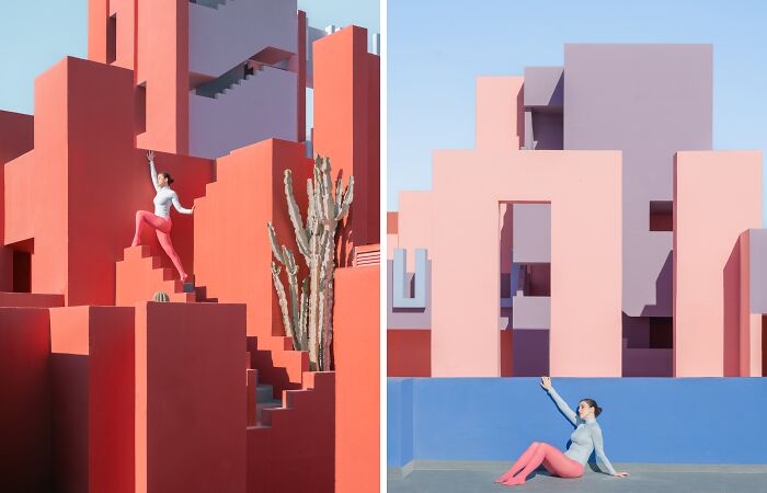 I Created A Series Of Self-Portraits At Ricardo Bofill’s Famous Muralla Roja (11 Pics)