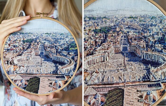 I Spent 2 Months Cross Stitching St.peter’s Square (11 Pics)