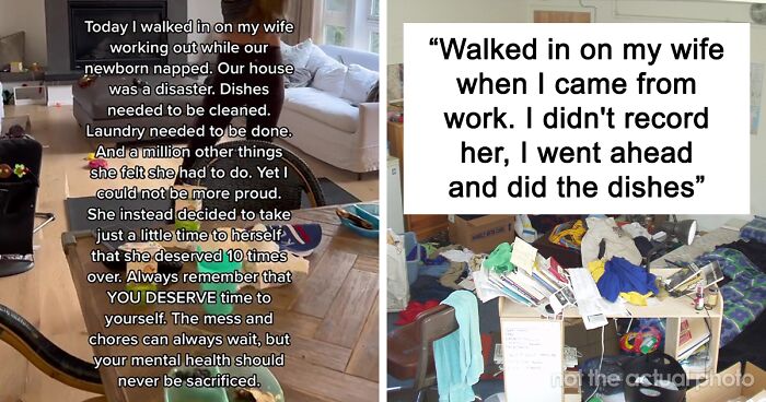 Man Thinks He’s Being Wholesome Praising His Wife For Taking Time For Herself When House Is A Mess, But People Online Don’t Take It Well