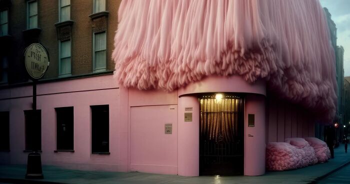 56 Buildings Reimagined As Fluffy And Flossy Pink Art Installations By Andrés Reisinger