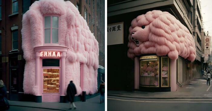 Artist Challenges Our Perception Of Reality By ‘Placing’ Fluffy And Flossy Pink Drapes On Buildings In Major Capitals (56 Pics)