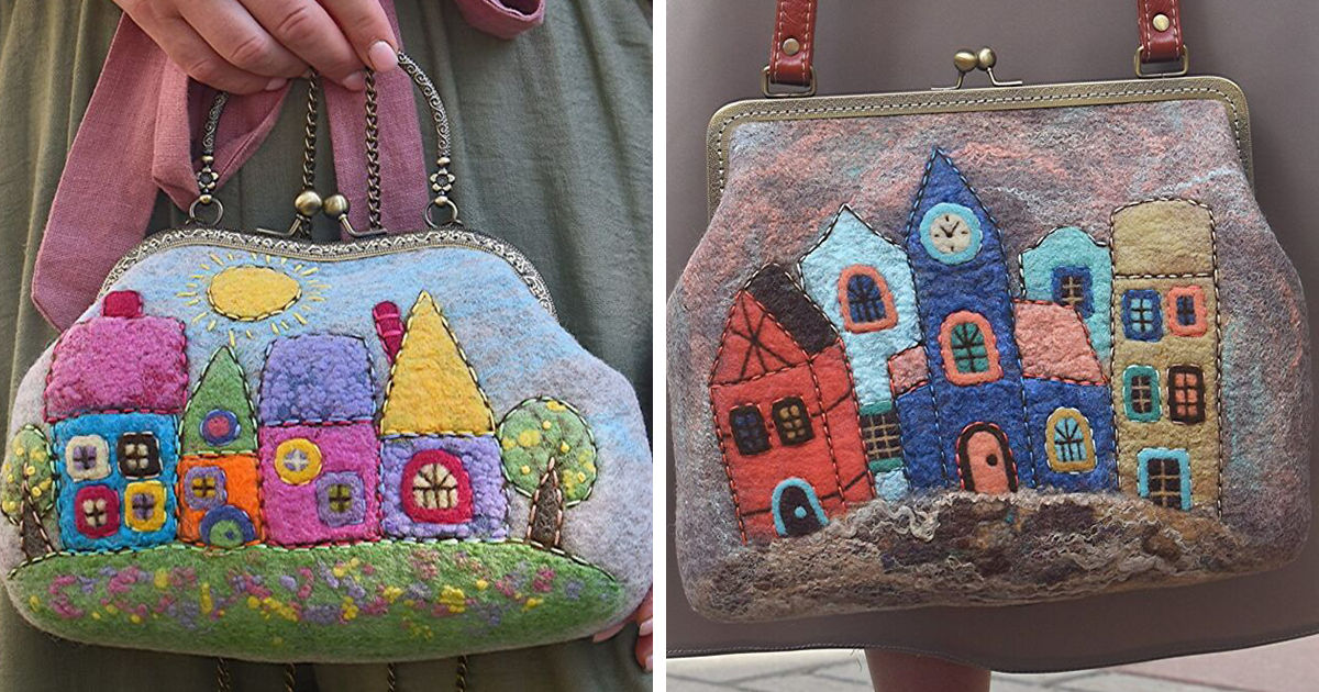 Pin on Felt bags, handbag, shoulder bags and felted purses