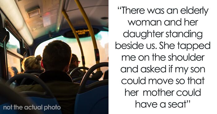 People Online Support This Woman For Refusing To Make Her Weak Son Give Up His Bus Seat For Elderly Woman