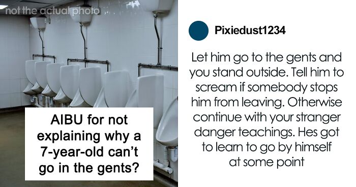 Mom Asks If She's Unreasonable To Not Let Her 7-Year-Old Son Use Men's Bathrooms, Receives Mixed Reactions Online