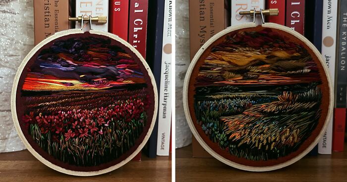 I Am A Textile Artist And I Create Tonal Impressionism Embroideries (14 Pics)